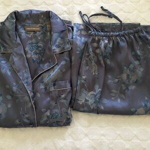 "Silk/Satin" (polyester) pajama/loungewear set, sz L